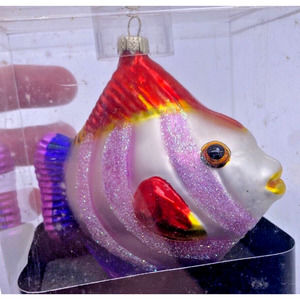 Fish Christmas Ornament NEW Bethlehem Mercury Glass GKI Rainbow Colorful Fish